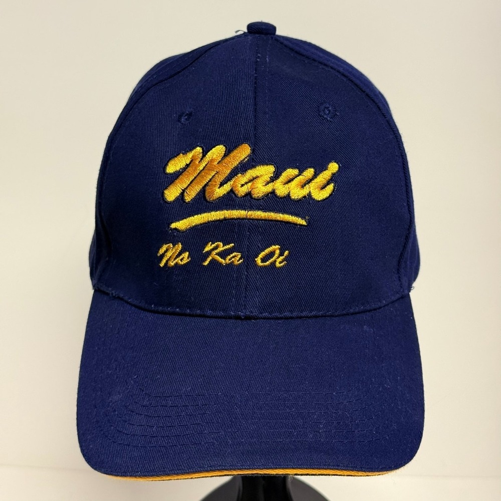 Diamond Head Wear Maui No Ka Oi Hat Men's Adjustable Navy Gold Cotton - Picture 1 of 10